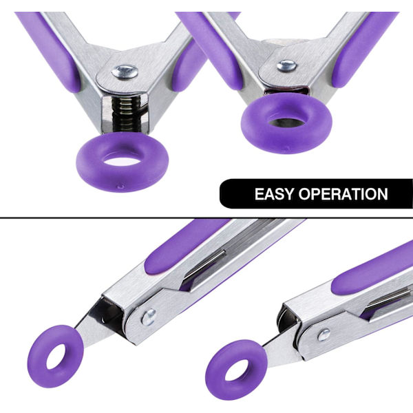 Mini Silikon Serveringstänger 7 tum Set med 1 - Lila Kökssilikon