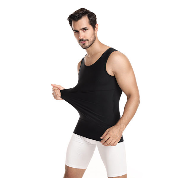 Svart(m) Män Träningsunderkläder Enfärgad Fitness Sport Bomull