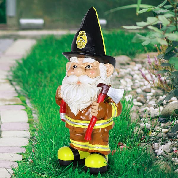 Brannmann Gnome Hagestatue