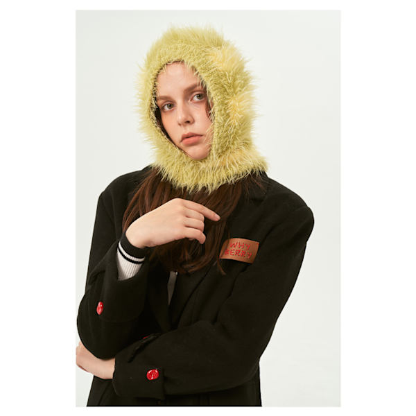 Fusk pelsstripet lue - Grønn, Design Nisje Seksjon Pullover Ull