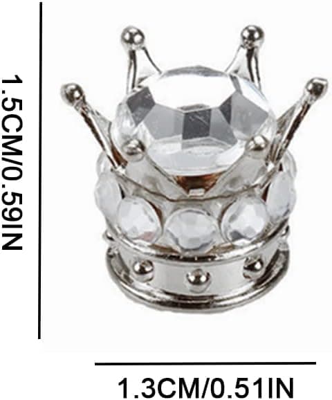 4 kpl Bling Bling Venttiilin Kannen Peitteet Kromi Auto Ajoneuvo Kruunu