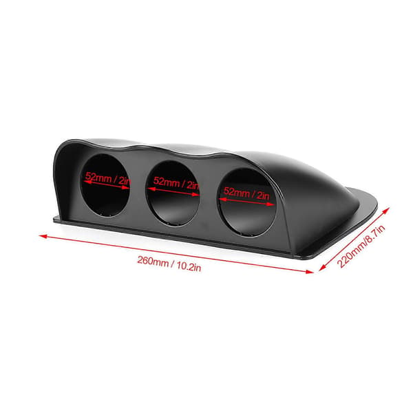 2in Triple Dash Måler Pod 3 Hullers Instrumentbræt Måler Monteringsbeslag Universal Auto Tilbehør Sort