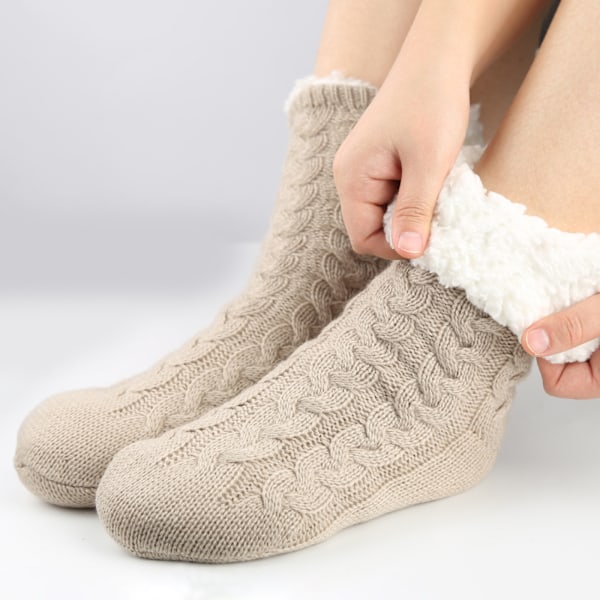 ##/Sockor med mjuk plysch inuti och ABS-sula ABS-sockor gosiga sockor##/
