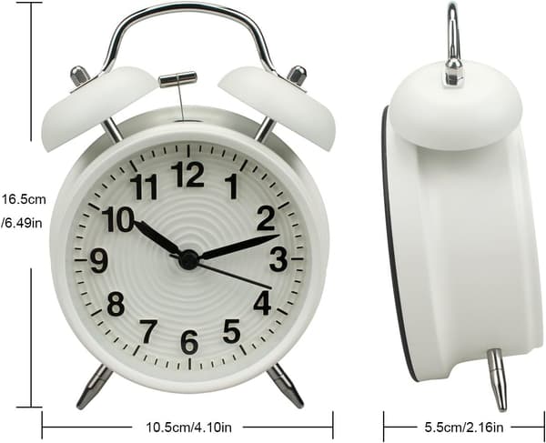 Dubbelklocka väckarklocka 10cm Tyst Batteridriven Gammal Mode