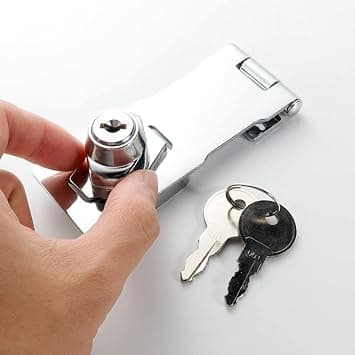 Dørlåshaspe med nøgle, 60 mm dørbolt låsebeslag med hængelås