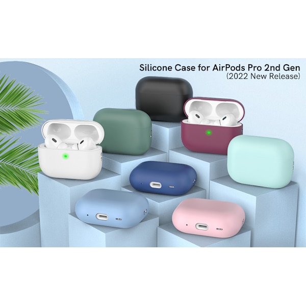 Rosa Silikonfodral Kompatibelt med Airpods 2, Skyddande C