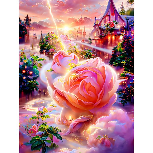 ##/DIY diamantmaleri, diamantkunstmaleri farverige blomster kit##/