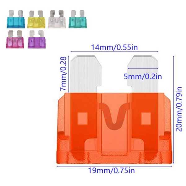 5 st 16AWG Vattentäta Plug-in Säkringshållare med Tråd, Medium Blad