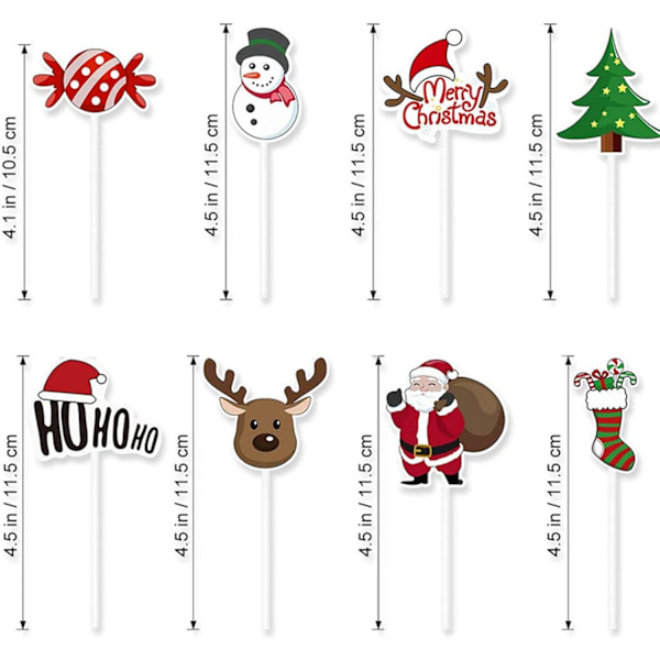 80 stk. jule cupcake toppers, julekage toppers Desse
