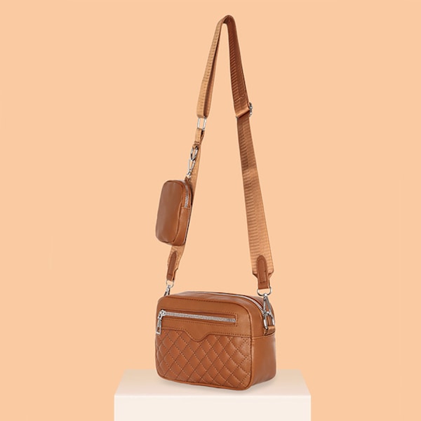 Brun Rhombus Skuldertaske Messenger Taske