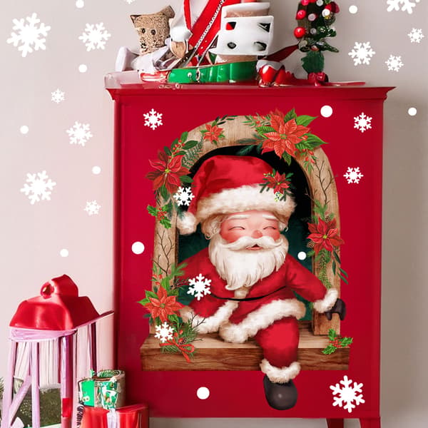 ##/30*40cm*2st Santa Claus Snöflinga Fönster Väggdekal,##/