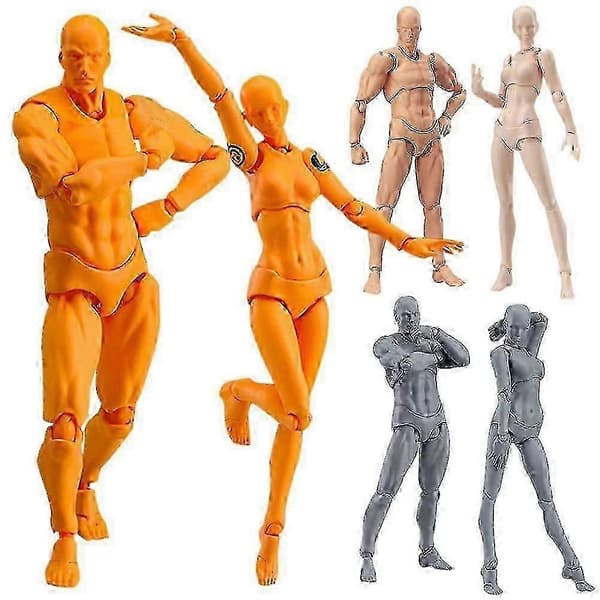 Actionfigur Kropp Kun & Chan 2 st Ritmannekängset PVC Rörlig Actionmodell Skrivbordsdekor För