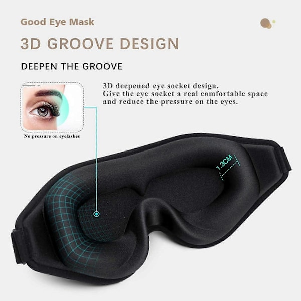 3D mörkläggande ögonmask för sömn