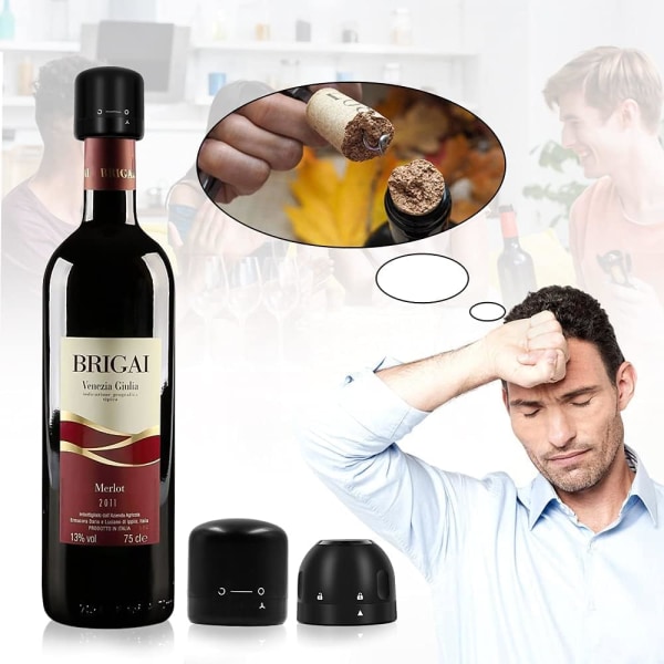 4 stycken vinflaskkorkar, återanvändbara korkar för vin och champagne