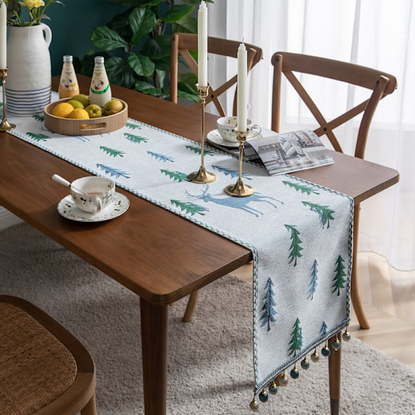 ##/Julbordstablett dekoration, duk 33*180cm fransar##/