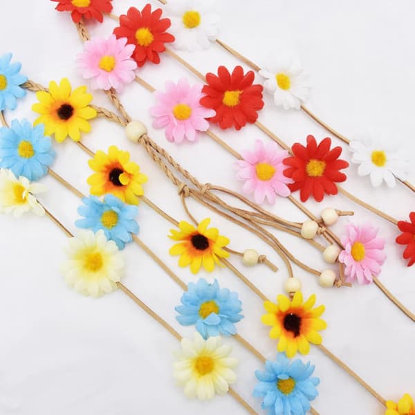 Daisy Crown Hårtilbehør Boho Hodebånd Foreldre-Barn Fest Ha