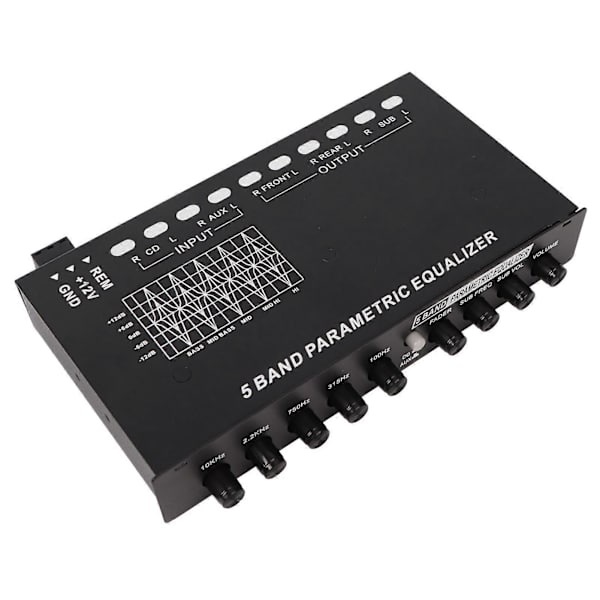 Bil Stereo Equalizer Justerbar 5 Bånds Presis Tuning EQ Tuning Crossover Forsterker Grafisk Equalizer