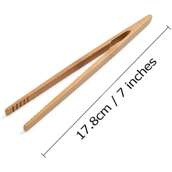 2 stycken 7 tum bambu brödtänger för toast, inlägg, te, kakor