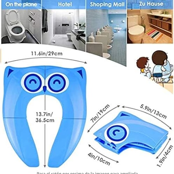 ##/[Ny] Baby Toilet Seat Foldbar Børnesæde Reducer Toilet Rejse Foldbar Rejse Potte Sæde til Børn Baby Blå##/