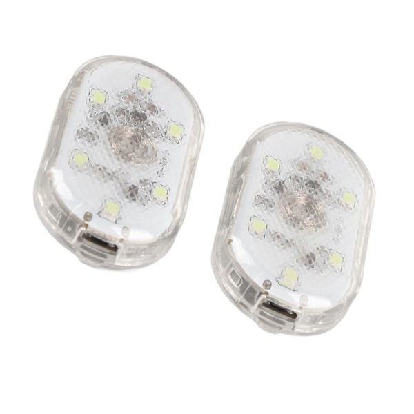 2 stk. LED-sensorlys for bilinteriør, USB-oppladbart berøringslys, trådløs ambient lampe, nattleselys, bilinteriørlys
