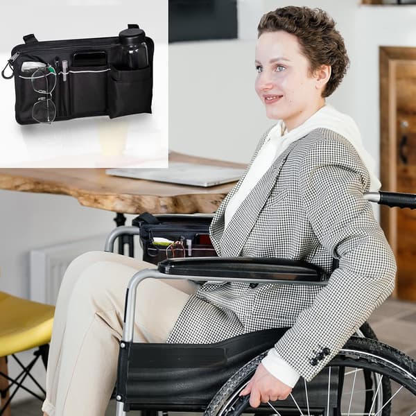 Rullestolveske med lommer - Universell vanntett armlene