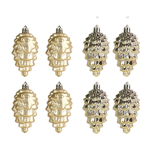 ##/8 st juldekorationer - Guld 9 cm Hängande Glansig Matt Jul##/