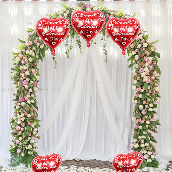 2 stk. 45 cm Hjerteballong Oppblåsbar Romantisk Gjenbrukbar God Valentinsdag Aluminiumfolie Ballong Dekor Hjemmedekorasjon C