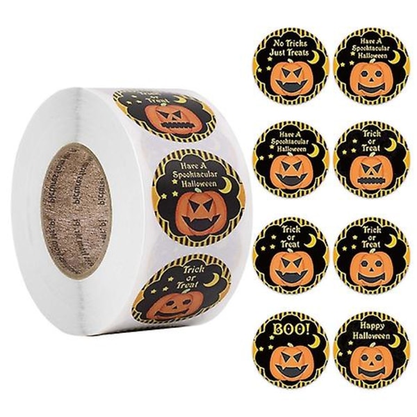 2 Ruller Godteri Gavekonvolutt Etikett Gresskar Halloween Klistremerke