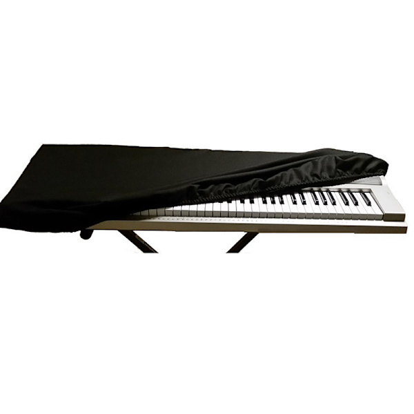 Stretchskydd för digitalt pianoklaviatur, 61 & 73 & 76 tangenter, svart