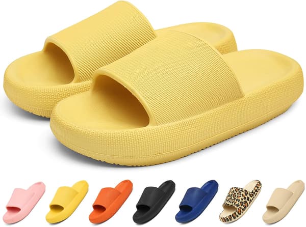 Gule tøfler slides for menn og kvinner - sklisikre dusjslides tøfler