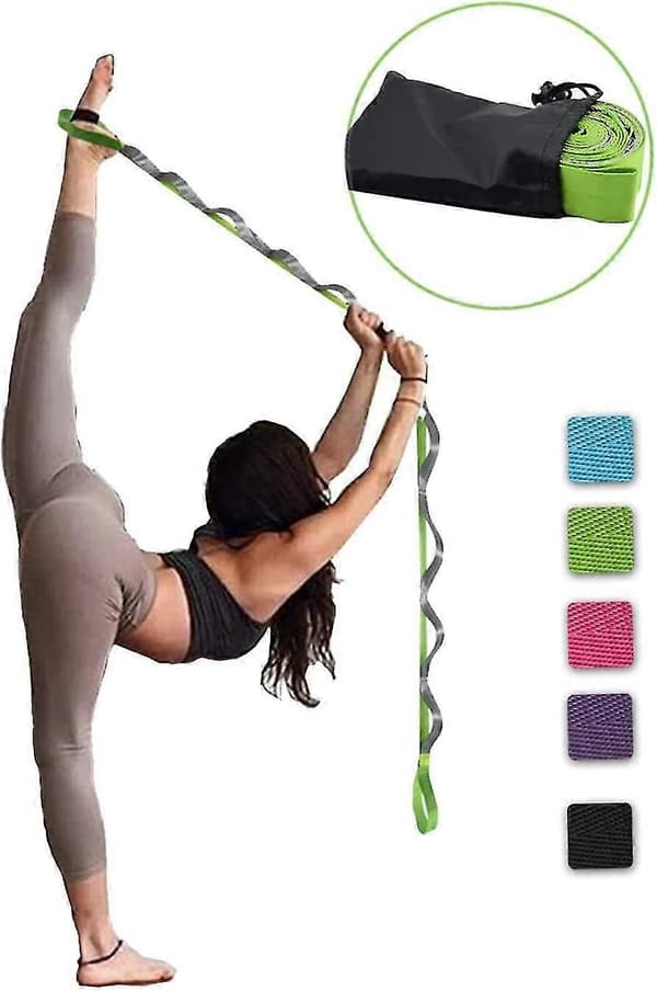 Yogarem, yogabälte, hemmaträning, daglig stretching green