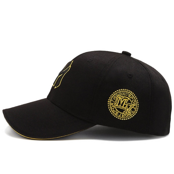 Musta keltainen kirjonta-säädettävä baseball cap Golfhattu Motorcy