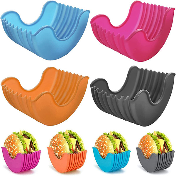##/4-pack utdragbara hamburgareboxar Justerbar hamburgareställ##/
