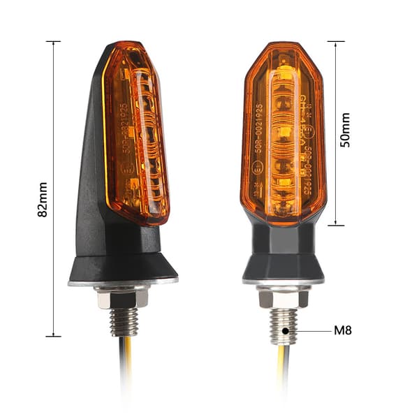 4 kpl 3LED Erittäin Kirkas Moottoripyörän Vilkkuvalo - Musta E1 Honille