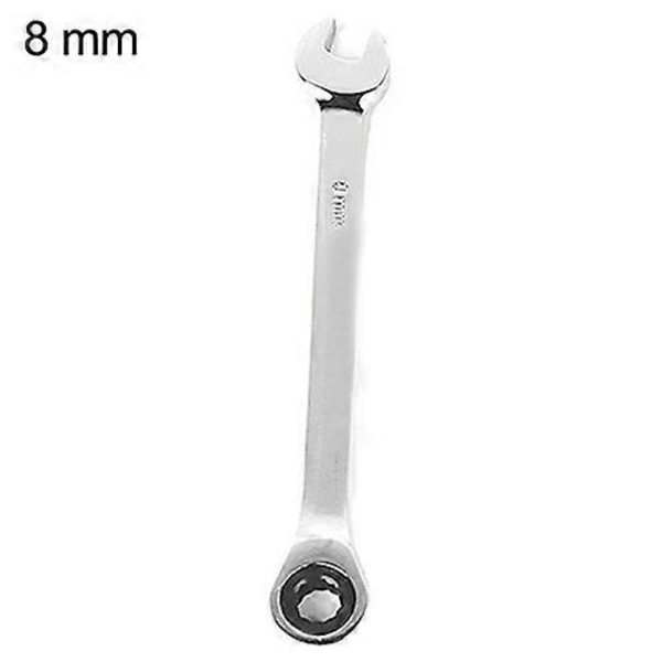 8mm-19mm Reversibel Skralle Fastnøkkel Pipe Fastnøkkel Mutter Verktøy Garasje DIY Håndverktøy 8 mm