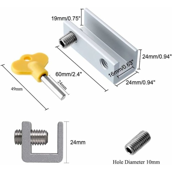 4-pack Aluminium Dubbel Glidande Fönsterlås, Barnsäkerhetslås, Annons
