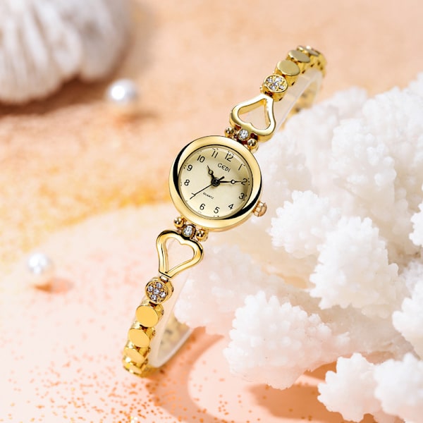 ##/Kvindes Quartz Ur med Moderperle Skive Analog Visning og Armbånd##/