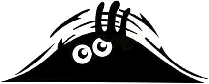3D Rolig Titthål Monster Cartoon Vinyl Dekal för Bil (Halvmåne Öga