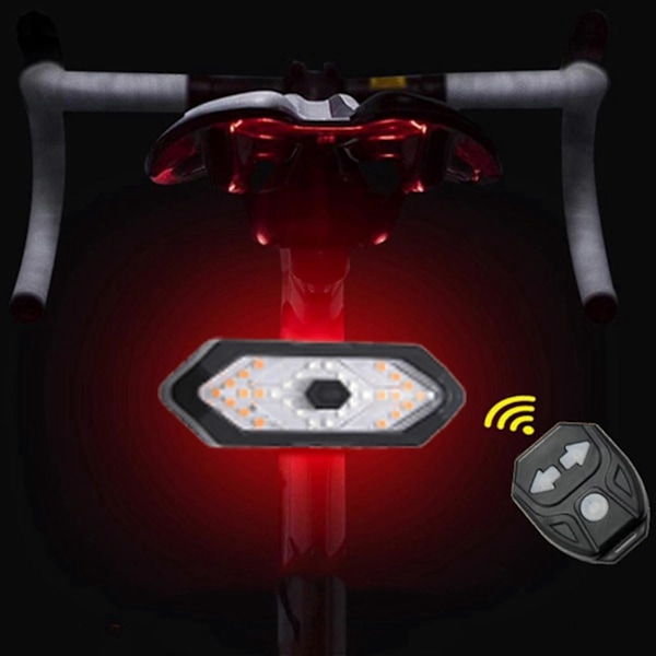 3x Cykel Blinklys Fjernbetjening Cykel Retningsviser Led Baglygte USB Genopladelig