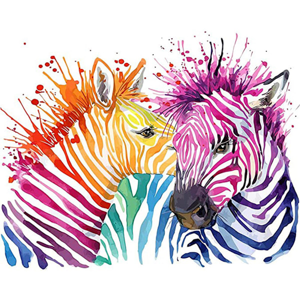 ##/30x40cm DIY Diamantmålning Kit för Vuxna och Barn - Färgglad Zebra##/