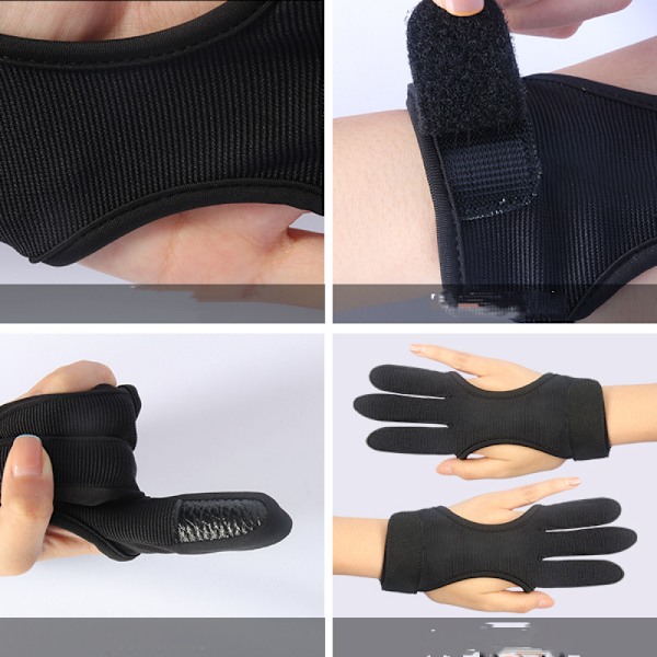 ##/Bueglede, skridsikker åndbar skydehandsker med tre fingre##/