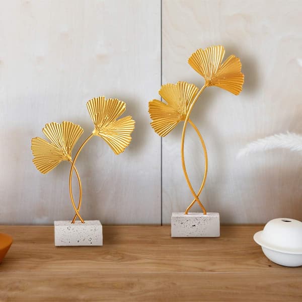 Gyldne Blade, Ginkgo Biloba Ornamenter, Metal Dekoration til