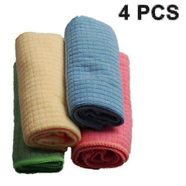 4 st Mikrofiber Teköksdukar, Otrolig Absorptionsförmåga, Luddfritt Mikrofibertyg i Cateringkvalitet, Rengöringsduk/våffelduk