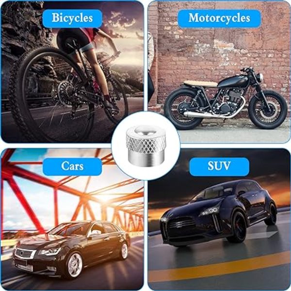 16 kpl metallista venttiilihattuja, tiivistetyt rengasventtiilihatut, autoille