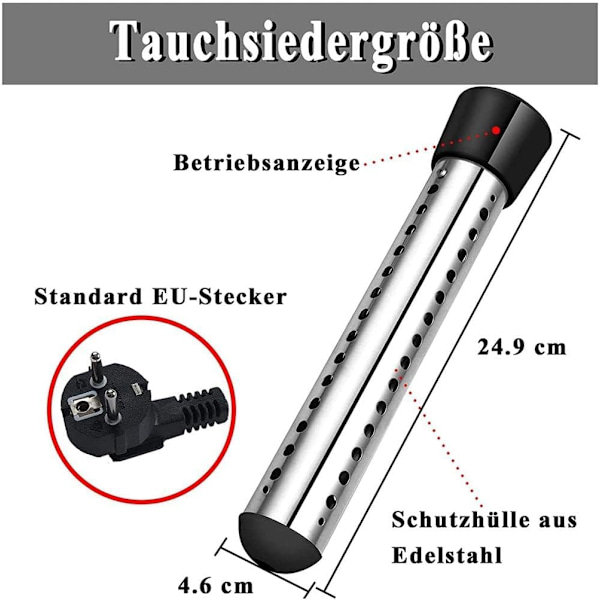 ##/Badekar Immersion Varmer 2000w Elektrisk Immersion Varmer Rejse I##/