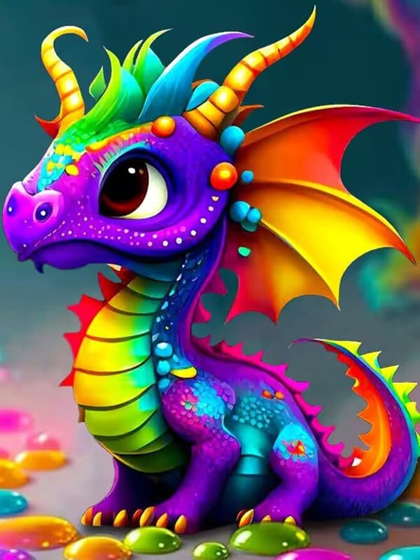 ##/Diamantmålning Kit för Vuxna - 5D Diamantkonst Kit - Färgglada Dinosaurier##/