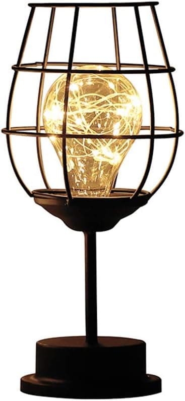 Retro Jern Nattlys, Kreativ Vinbeger Bordlampe, Kobber