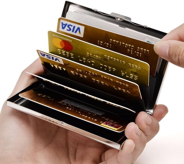 (Sininen) RFID-lukkokortti lompakko, estää identiteettivarastajia