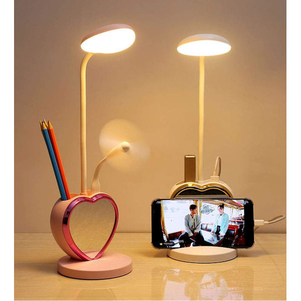 Pink bordlampe til pigeværelse, sød bordlampe
