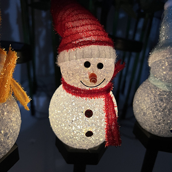 Solcellsdrivna Trädgårdslampor Jul Snögubbe Landskapslampor